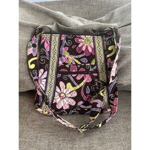 Vera Bradley Hipster In Plum Petals Crossbody Purse Adjustable